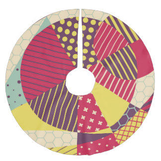 Colourful Geometric Design Abstract Brushed Polyester Tree Skirt