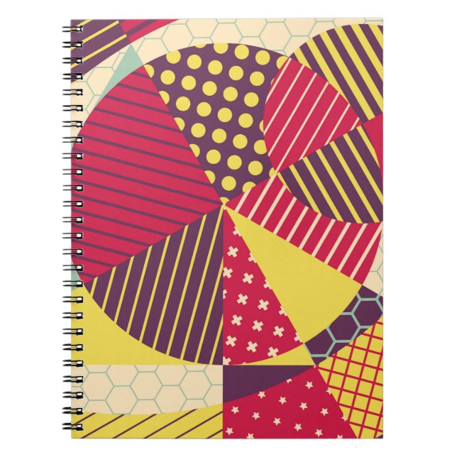 Colourful Geometric Design Abstract Notebook (Front)