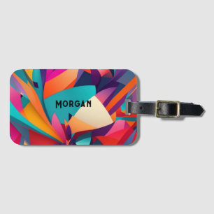 Colourful Geometric Design, Name or Monogram Luggage Tag