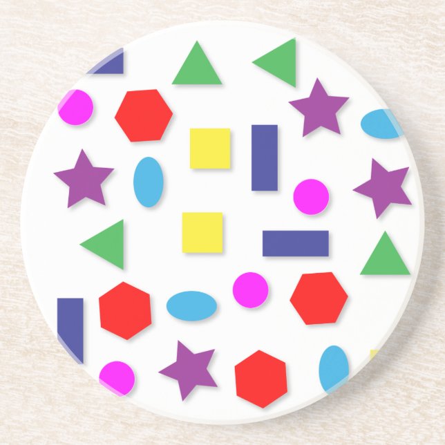 Colourful geometric figures coaster (Front)