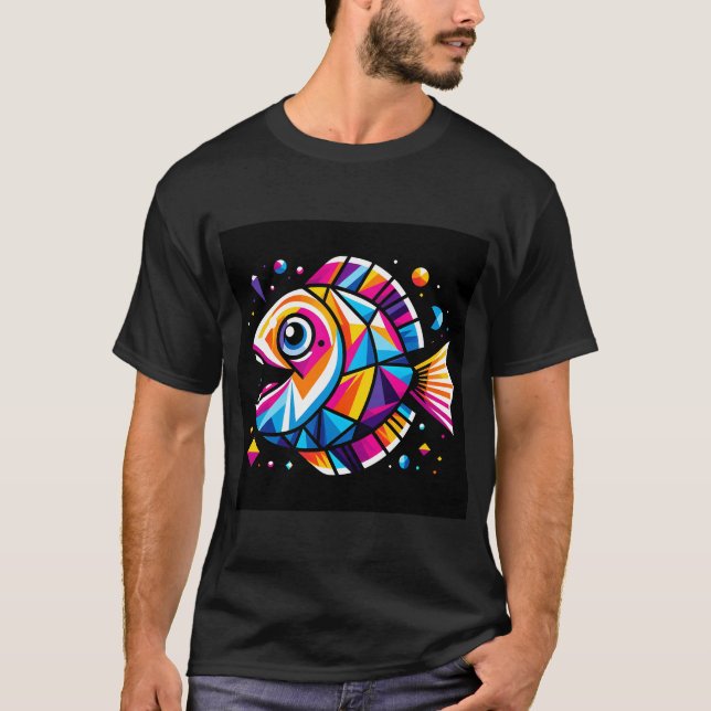 Colourful geometric fish T-Shirt (Front)