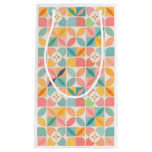 Colourful Geometric Floral Pattern Gift Bag