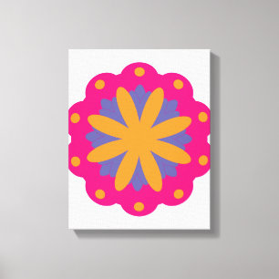 Colourful Geometric Flower Design Canvas Print