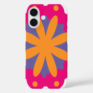 Colourful Geometric Flower Design iPhone 16 Case