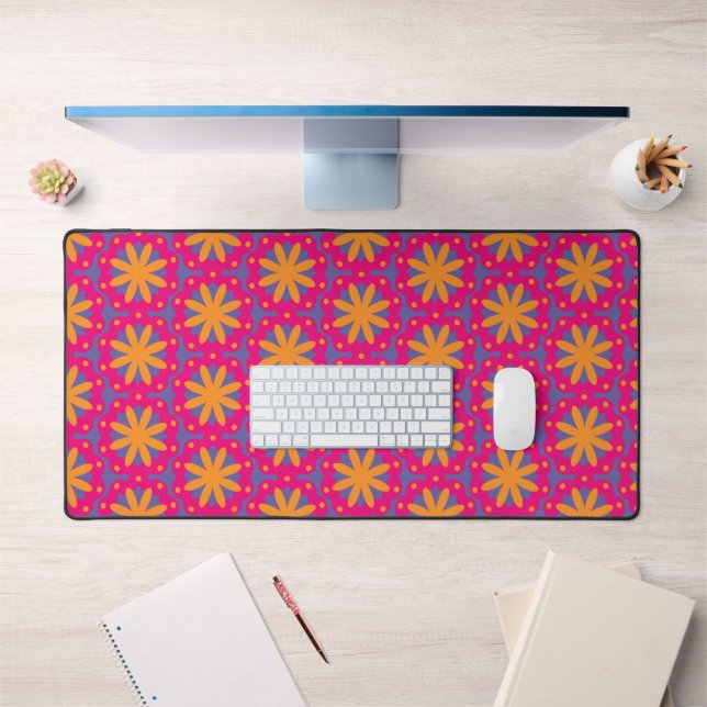 Colourful Geometric Flower Design Desk Mat (Office 1)