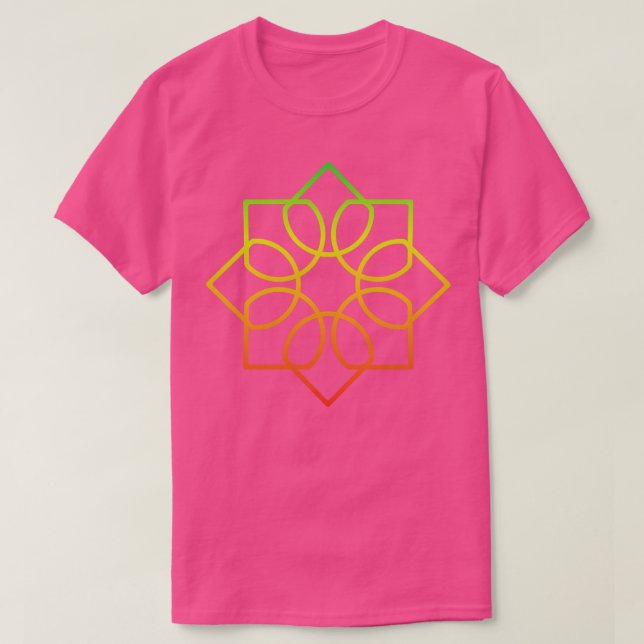 Colourful Geometric Flower T-Shirt (Design Front)
