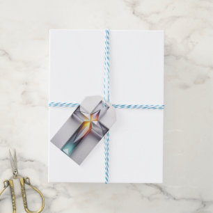 Colourful Geometric Gemstone Christian Cross Gift Tags