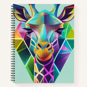 Colourful Geometric Giraffe Head Notebook