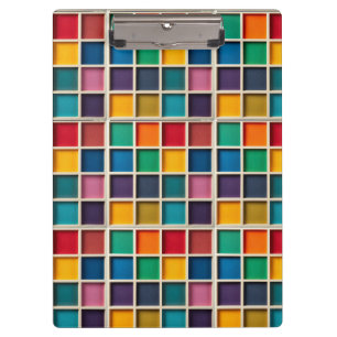 Colourful Geometric Grid Panel Clipboard