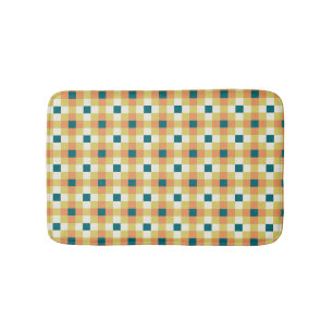 Colourful Geometric Grid Pattern with Retro Palett Bath Mat