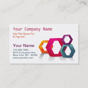 Colourful Geometric Hexagons Business Card