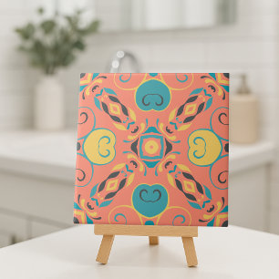 Colourful Geometric Kaleidoscopic Abstract Pattern Tile