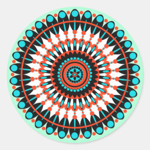Colourful Geometric Mandala Art-46456 Classic Round Sticker