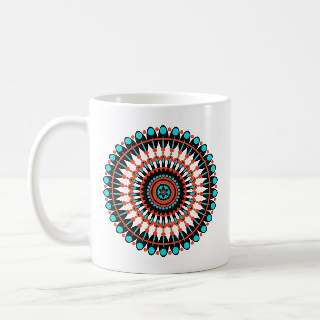 Colourful Geometric Mandala Art-46456 Coffee Mug (Left)