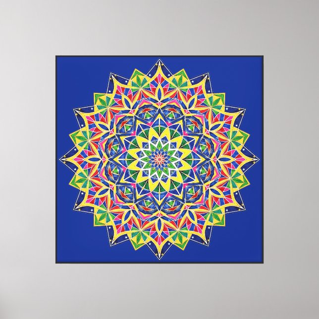 Colourful Geometric Mandala Canvas Print (Front)