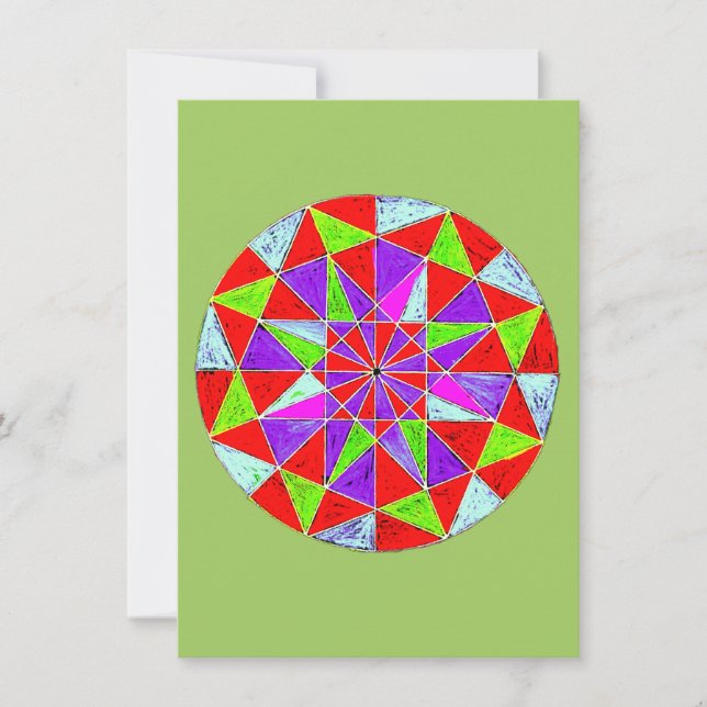 Colourful Geometric Mandala Design Card (Front)