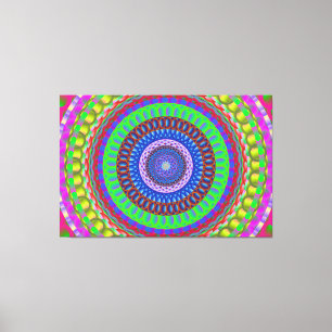 Colourful Geometric Mandala Stretched Canvas Print