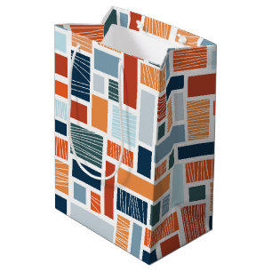 Colourful geometric Mid Century style design Medium Gift Bag