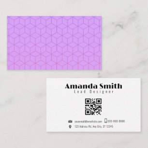 Colourful Geometric Modern Design w/ QR Code Business Card