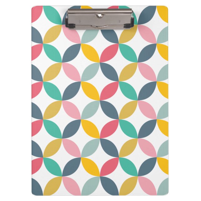Colourful Geometric  Modern Pattern Clipboard (Front)