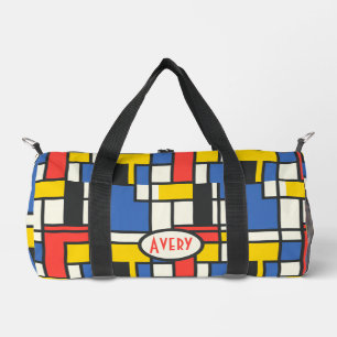 Colourful Geometric Mondrian Style Print Duffle Bag