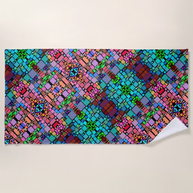 Colourful Geometric Mosaic Blanket (Front)