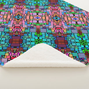Colourful Geometric Mosaic Blanket