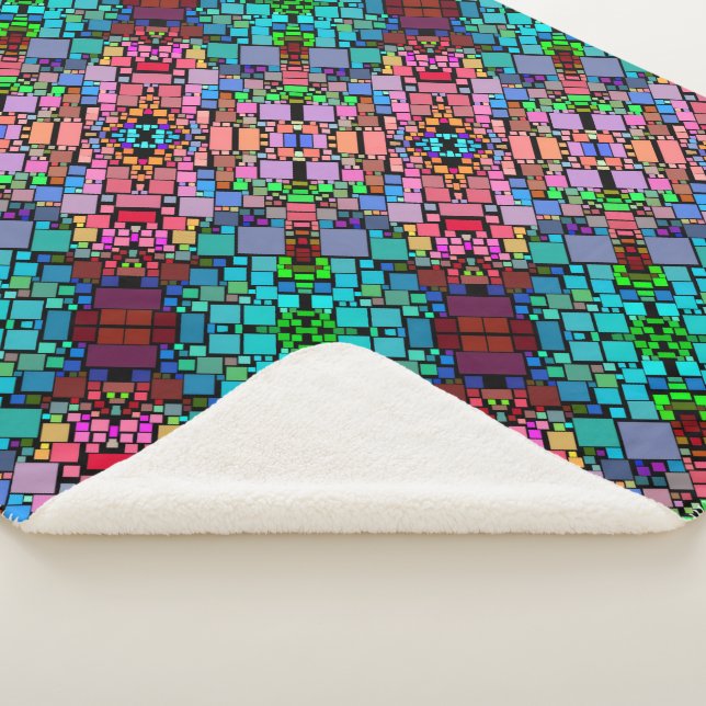 Colourful Geometric Mosaic Blanket (3/4)