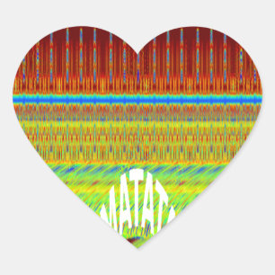 Colourful Geometric Motif Art Print Heart Sticker