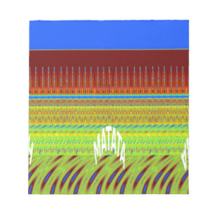 Colourful Geometric Motif Art Print Notepad