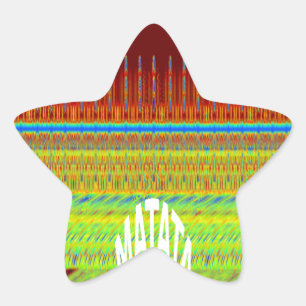 Colourful Geometric Motif Art Print Star Sticker