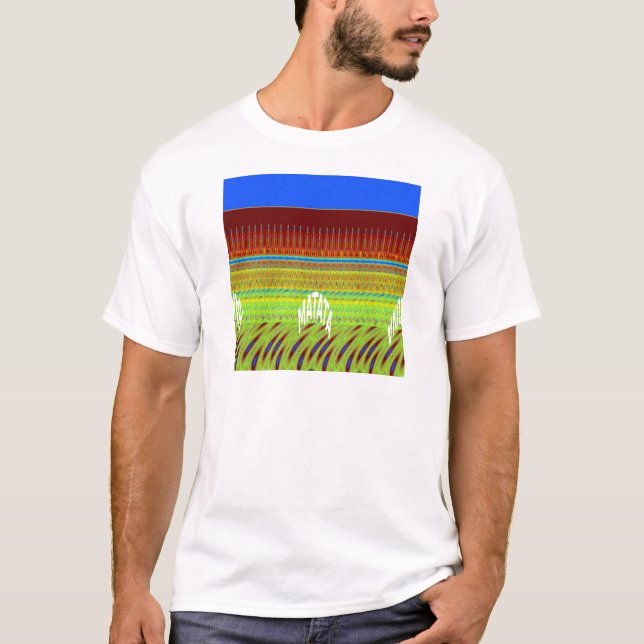 Colourful Geometric Motif Art Print T-Shirt (Front)