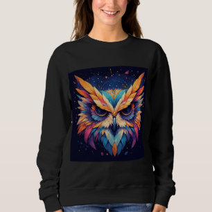Colourful Geometric Owl Face Sweatshirt