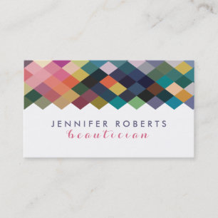 Colourful Geometric Pattern And White Business Card