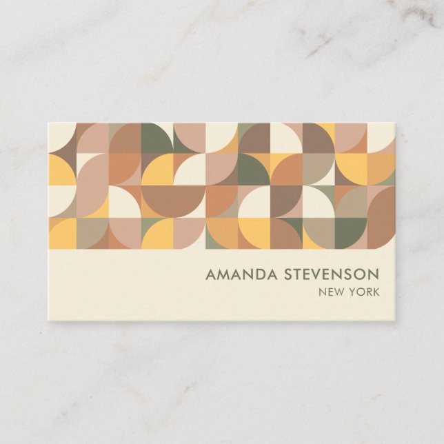 Colourful geometric pattern business card (Front)