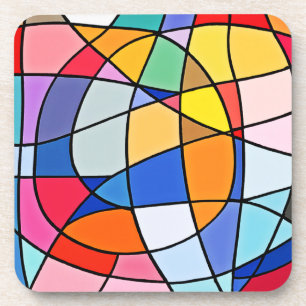Colourful Geometric Pattern Coaster