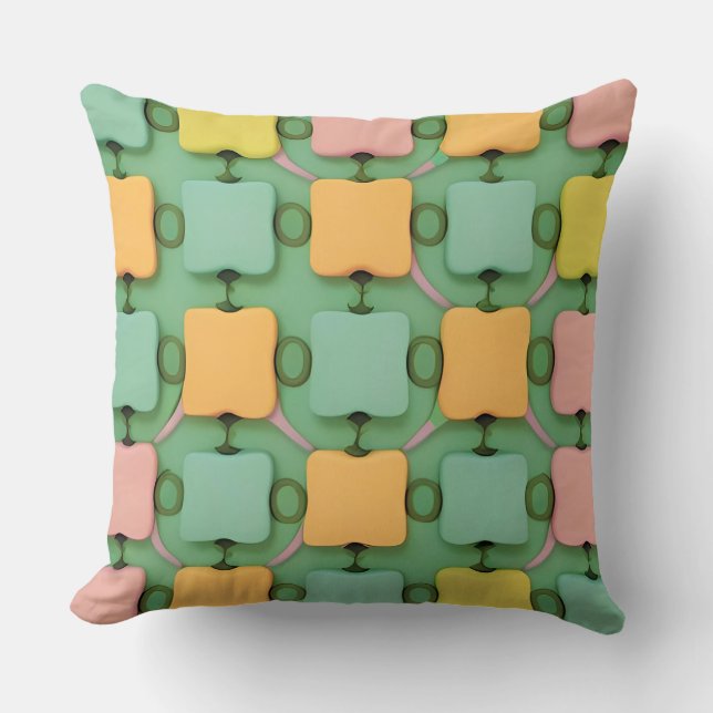 Colourful Geometric Pattern Cushion (Front)