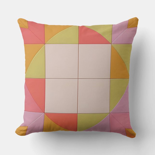 Colourful Geometric Pattern Cushion (Front)