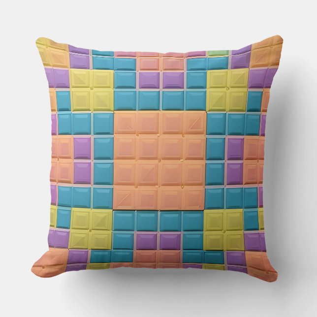 Colourful Geometric Pattern Cushion (Front)