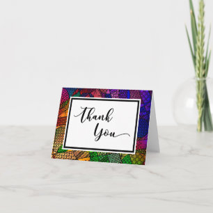 Colourful Geometric Pattern Event Thank You Card
