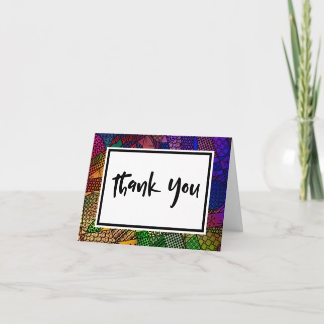 Colourful Geometric Pattern, Event Thank You Card (Front)