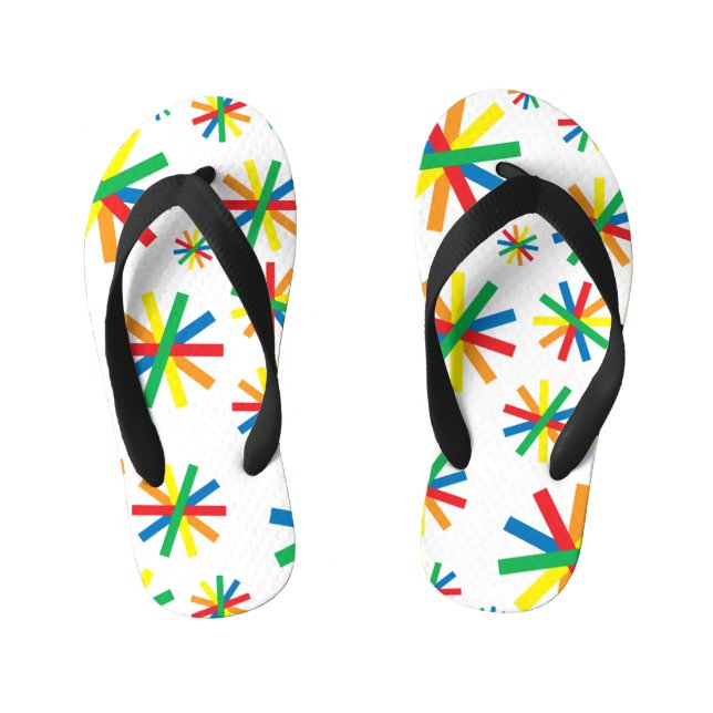 Colourful Geometric Pattern Geometric Art Geometri Kid's Jandals (Footbed)