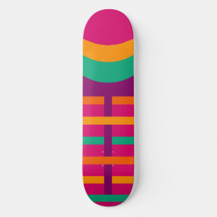 Colourful Geometric Pattern Girly  Skateboard