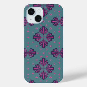 Colourful Geometric Pattern in Classic Retro Style iPhone 15 Case