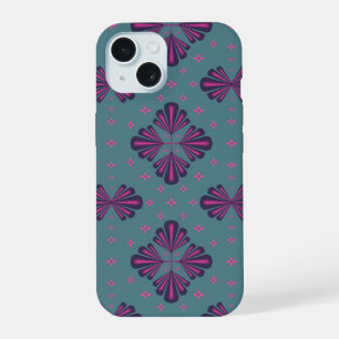 Colourful Geometric Pattern in Classic Retro Style iPhone 15 Case