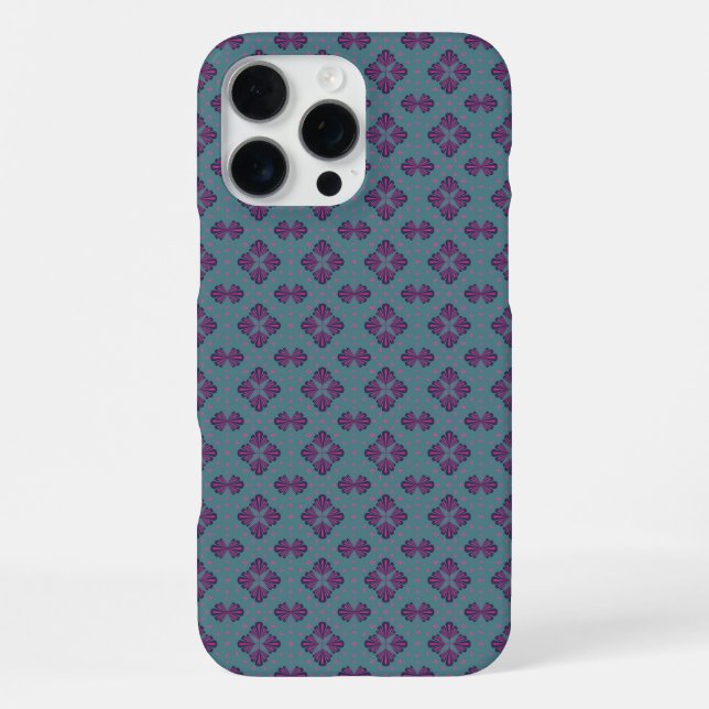 Colourful Geometric Pattern in Classic Retro Style iPhone Case (Back)