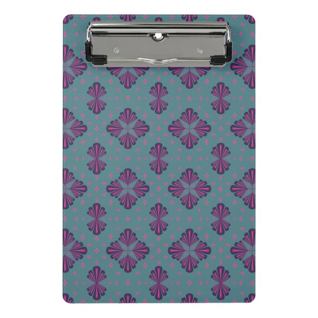 Colourful Geometric Pattern in Classic Retro Style Mini Clipboard (Front)