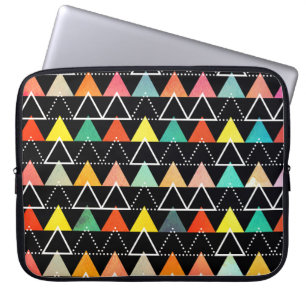 Colourful geometric pattern laptop sleeve