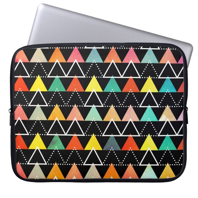 Colourful geometric pattern laptop sleeve (Front)