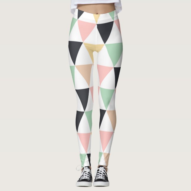 Colourful geometric pattern Leggings  (Front)
